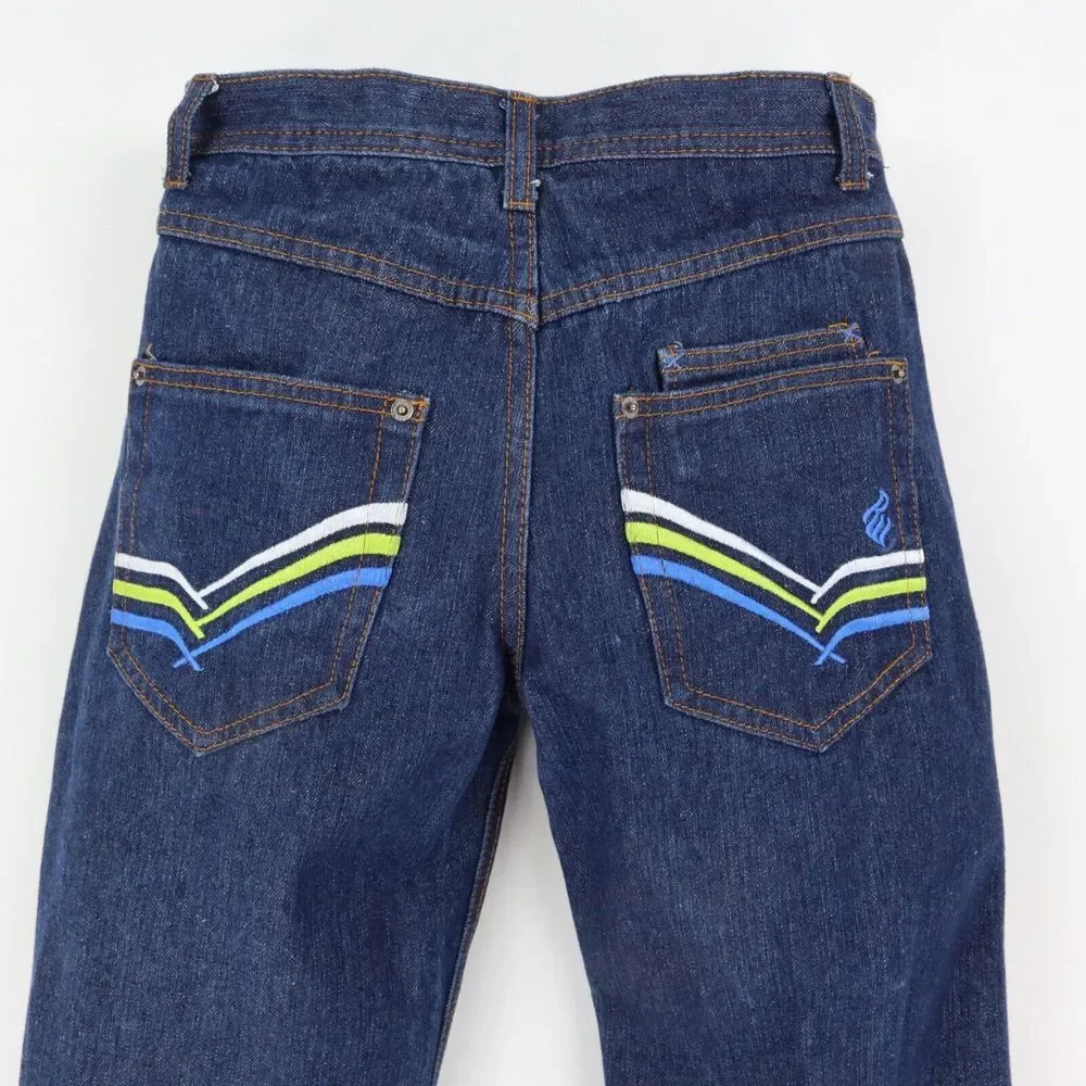 Rocawear Straight Jeans Original Fit Boys Sz 16 Blue Dark Wash Denim 100% Cotton